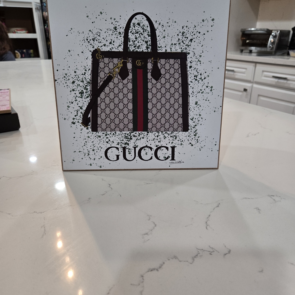 Gucci Monogram Tote with Red and Green Accent